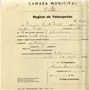Registo de velocípede com o nº 2115, em nome de Francisco Duarte Freitas, morador em S. João das Lampas.