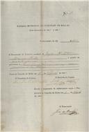 Ordem de cobrança para pagamento de uma licença  passada a Gaspar Duarte, morador em Belas.