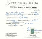 Registo de um veiculo de duas rodas tirado por um animal de espécie asinina destinado a transporte de mercadorias em nome de Júlia Luísa de Jesus, moradora em Rio de Mouro.