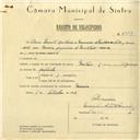 Registo de velocípede de marca Motom com motor Cuciolo, com o nº 5971, em nome da Firma Granito Cantarias e Mármores de Maceira, Lda, com sede Maceira.
