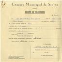 Registo de velocípede de marca E.J.F., com o nº 6009, em nome de Luís Manuel de Sousa Freire Curado, morador em Lameiras.