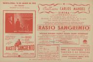 Programa do filme "Rasto Sangrento" com William Holden, Nancy Olson, Barry Fitzgerald entre outros.