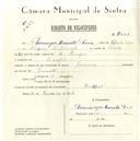 Registo de velocípede de marca Caravela, com o nº 5646, em nome de Domingos Aniceto Dias, morador em Mucifal.