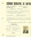 Registo de matricula de velocipedista em nome de Joaquim Ribeiro, morador em Sintra, com o nº de inscrição 2048.
