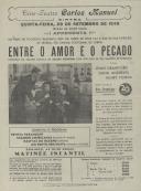 Programa do filme "Entre o Amor e o Pecado" com a participação de Joan Crawford, Dana Andrews e Henry Fonda. Divulga, também, matiné infantil.