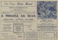 Programa do filme "A Princesa da Selva" com a participação de Dorothy Lamour, Ray Milland e Akim Tamiroff.