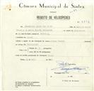 Registo de velocípede de marca Pombal, com o nº 8896, em nome de Francisco Lopes das Neves, morador em Linhó.