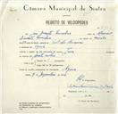 Registo de velocípede com o nº 8401, em nome de José Duarte Eusébio, morador em Azoia.