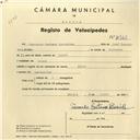 Registo de velocípede de marca Elite, com o nº 4320, em nome de Fernando Caetano Barreiros, morador em Linhó.