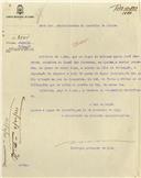 Ofício dirigido ao Administrador do Concelho de Sintra, proveniente do Presidente da Comissão Administrativa da Câmara Municipal de Lisboa, Henrique Linhares de Lima, intimando Maria José Ferreira, moradora no Casal das Carenças, Queluz a reparar o algeroz e tubo de queda de águas pluviais do seu prédio na Rua da Junqueira nº 446.