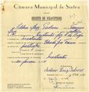 Registo de velocípede com o nº 6806, em nome de Adelino Luz Pedroso, morador em Mastrontas.