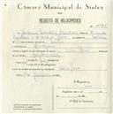 Registo de velocípede de marca Cycles Raio, com o nº 4971, em nome de Joaquim Martins Isidoro, morador em Assafora.