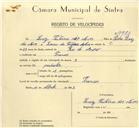 Registo de velocípede com o nº 9983, em nome de Luís Feiteira das Neves, morador em Francos.