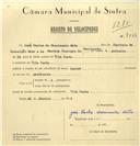 Registo de velocípede com o nº 7568, em nome de José Carlos do Nascimento Mata, morador em Vila Verde.