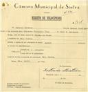 Registo de velocípede com o nº 7834, em nome de António Martins, morador em Ral.