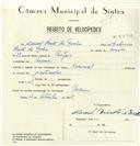 Registo de velocípede de marca Nacional, com o nº 8282, em nome de Manuel Pinto da Rocha, morador em Cacém.