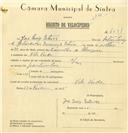 Registo de velocípede com o nº 7691, em nome de José Luís Esteves, morador em Vila Verde.
