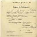 Registo de velocípede Oriental, com o nº 2917, em nome de Francisco Jorge Fidalgo, morador em Carne Assada.