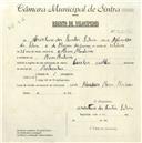 Registo de velocípede com o nº 5256, em nome de Arcelino dos Santos Silva, morador em Mem Martins.