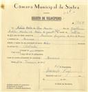 Registo de velocípede de marca Helios, com o nº 7725, em nome de António Carlos da Silva Mendes, morador em Moncorvo.