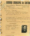 Registo de matricula de carroceiro 2 ou mais animais em nome de José António de Almeida, morador na Baratã, com o nº de inscrição 1796.