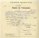 Registo de velocípede com o nº 3571, em nome de Casimiro Teodorico de Oliveira, morador em Maceira.