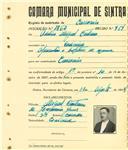 Registo de matricula de carroceiro em nome de Adelino Miguel Caetano, morador em Codiceira, com o nº de inscrição 1860.