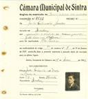 Registo de matricula de carroceiro de 2 ou mais animais em nome de Júlio Fortunato Júnior, morador em Queluz, com o nº de inscrição 2082.