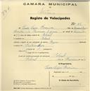 Registo de velocípede de marca Peugeot, com o nº 117, em nome de Luís Lopes Ferreira, morador em Pobral.