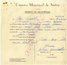 Registo de velocípede de marca Famel, com o nº 10008, em nome de João Vicente, morador em Belas.