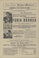 Programa do filme "Fúria Branca" com a participação de Stewart Granger e Valerie Hobson.