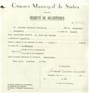Registo de velocípede de marca Famel, com o nº 8338, em nome de Armando Cameira Fernandes, morador em Assafora.