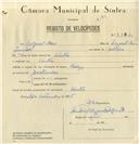 Registo de velocípede de marca Raleigh, com o nº 8302, em nome de Miguel Rau, morador em Sintra.