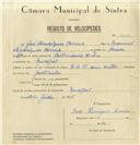 Registo de velocípede de marca N.S.U., com o nº 8205, em nome de José Henriques Correia, morador em Mucifal.