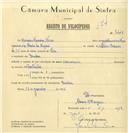 Registo de velocípede com o nº 7448, em nome de Horácio Ferreira Nereu, morador em Queluz.