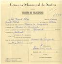 Registo de velocípede com o nº 7495, em nome de João Vicente Patrão, morador em Arneiro da Arreganha.