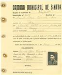 Registo de matricula de velocipedista em nome de Manuel Silveira Vasconcelos e Sousa, morador em Belas, com o nº de inscrição 3066.