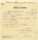 Registo de velocípede de marca Vilar com motor, com o nº 7858, em nome de Alfredo Vicente Julião, morador em Morelena.