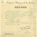 Registo de velocípede de marca E.J.F. com motor Cuciolo, com o nº 6155, em nome de Eduardo Francisco Grilo, morador em Maceira.