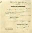 Registo de velocípede de marca Olympique, com o nº 2573, em nome de Marcelino Neves Jordão, morador em Morelinho.