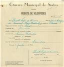 Registo de velocípede com o nº 7955, em nome de Ernesto Lopes da Fonseca, morador em Lameiras.