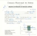 Registo de um veiculo de duas rodas tirado por um animal de espécie asinina destinado a transporte de mercadorias em nome de Teodoro Luís, morador em Sacotes.