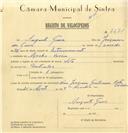 Registo de velocípede de marca Seta, com o nº 7270, em nome de Augusto Guia, morador em Agualva.