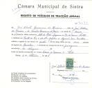 Registo de um veiculo de quatro rodas tirado por dois animais de espécie cavalar destinado a transporte de mercadorias em nome de José Alberto Quaresma do Rosário, morador em Algueirão, Mem Martins.