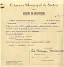 Registo de velocípede de marca Cuciolo, com o nº 7304, em nome de Pedro Carrasqueiro Cambournac, morador em Quinta do Papel, Agualva.