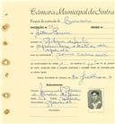 Registo de matricula de carroceiro em nome de António Pereira, morador na Ribeira de Sintra, com o nº de inscrição 1813.