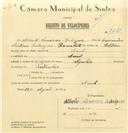 Registo de velocípede de marca Aprilia, com o nº 7254, em nome de Alberto Venâncio Rodrigues, morador em Aruil.