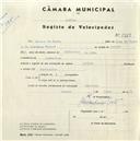 Registo de velocípede de marca Aprilia, com o nº 5269, em nome de Garcia da Costa, morador em Palheiros.