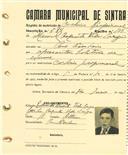 Registo de matricula de cocheiro profissional em nome de Manuel Pesquita Vida Larga, morador em Pero Pinheiro, com o nº de inscrição 584.