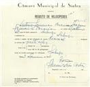 Registo de velocípede de marca Nacional, com o nº 8555, em nome de António Lourenço Branco, morador em Sabugo.